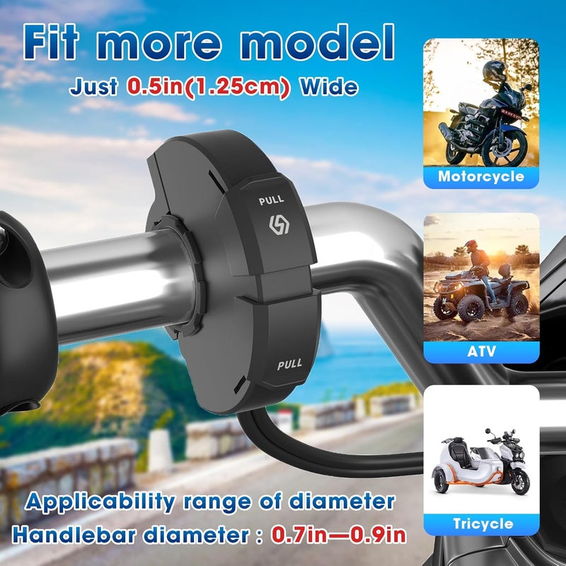 Thlevel Motorcycle Phone Charger 30W PD Type-C 18W USB Quick Charger Ultra-Narrow SAE to USB Adapter IP65 Waterproof Motorcycle Accessories for Phones/Tablets - Image 3